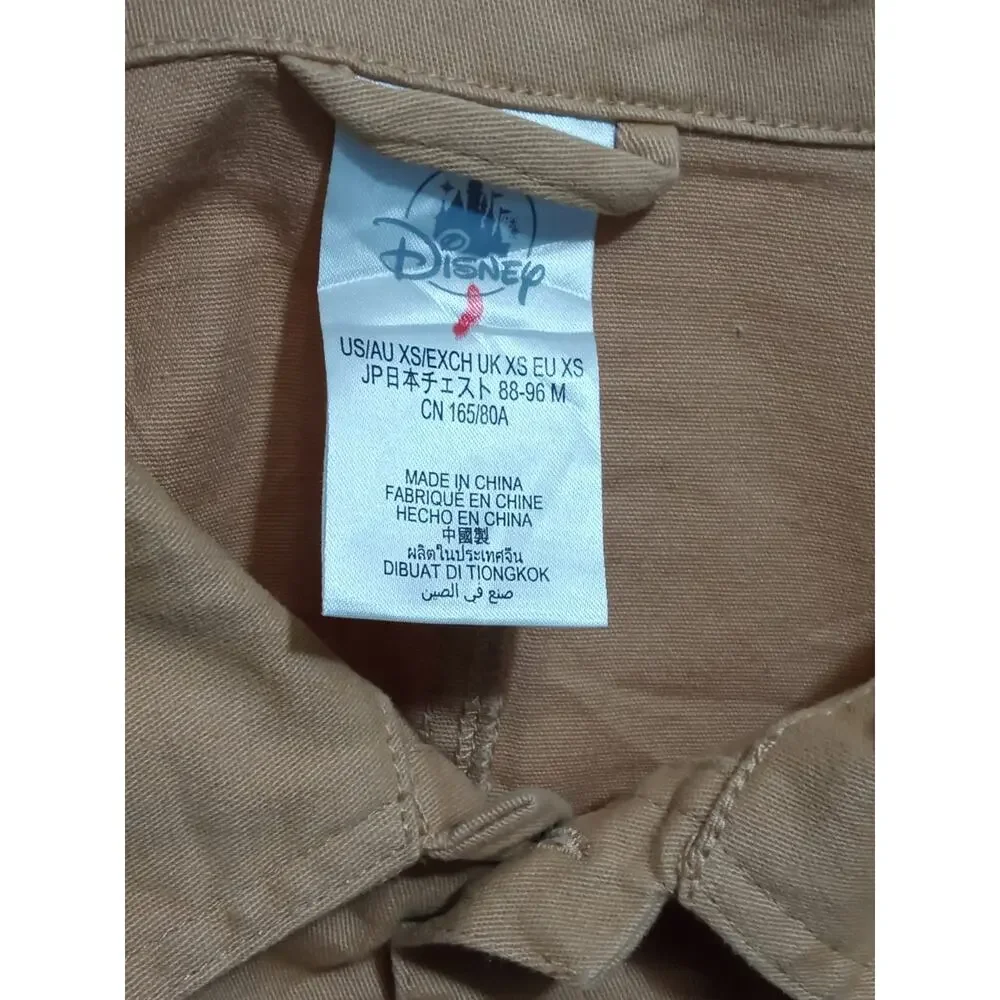 Disney Parks Star Wars Mens Brown 1977 Patch Rebal Button Up Long Sleeve Size XS - Picture 4 of 10